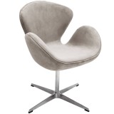 Кресло SWAN STYLE CHAIR латте, искусственная замша недорого