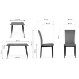 Эрнал gray / black Обеденная группа недорого