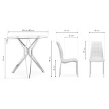 Саито 80 white / chrome Обеденная группа распродажа