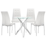 Саито 90 white / chrome Обеденная группа недорого