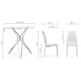 Саито 90 white / chrome Обеденная группа недорого