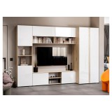 Алетра ТБ01-1600 дуб крафт серый / глянец белый ТВ-тумба от производителя
