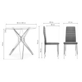 Лили 80 white / chrome Обеденная группа купить