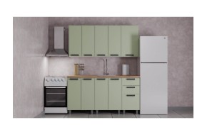 Кухонный гарнитур ГК Аленушка 1,6м Магнолия Фисташка/,скоба черный,
