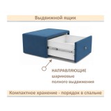 Мягкая прикроватная навесная тумба Mild синяя фото