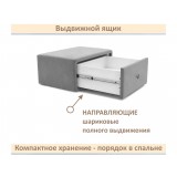 Мягкая прикроватная навесная тумба Mild серая от производителя