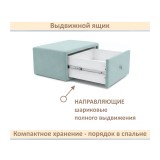 Мягкая прикроватная навесная тумба Mild мята пастель недорого