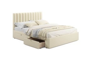 Кровать Мягкая Olivia 1600 бежевая с ящиками