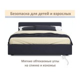 Мягкая кровать Skandi 1600 черная с подъемным механизмом от производителя