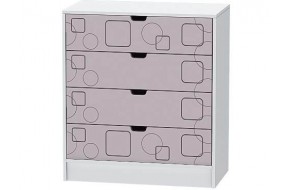Детский Комод Бриз МДФ, Белый/Ирис (Квадрат)