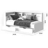 Амер 190х80 белый / дуб вотан Кровать купить