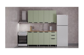 Кухня ГК Аленушка 1,6м Лаванда Фиcташка/Фисташка,скоба черный,сонома