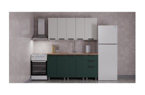 Кухня ГК Аленушка 1,6м Лаванда Керамика/Изумруд,скоба черный,сонома