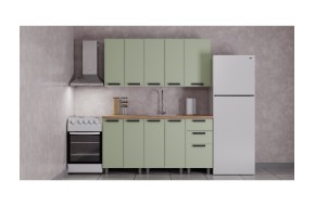 Кухня ГК Аленушка 1,6м Магнолия Фисташка/, черный (без столешн