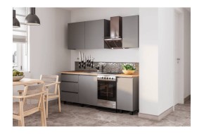Кухонный гарнитур Готовая Асти 1,6м, Графит