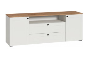Тумба под телевизор Опра белый шагрень / дуб золотой craft ТВ