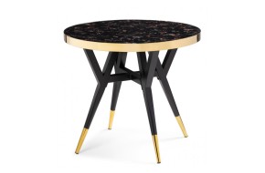 Кухонный стол Selina 80х72 black / gold деревянный