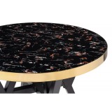 Selina 80х72 black / gold Стол деревянный фото