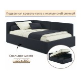 Мягкая кровать-тахта Kapri 1200 черная c подъемным механизмом от производителя