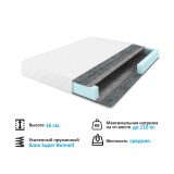 Мягкая кровать Betsi 1600 беж с подъемным механизмом и матрасом  фото