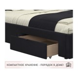 Мягкая кровать-тахта Afelia 1200 черная с ящиками распродажа