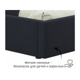 Мягкая кровать-тахта Bonna 1200 черная c подъемным механизмом фото