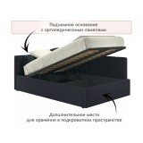 Мягкая кровать-тахта Bonna 1200 черная c подъемным механизмом купить