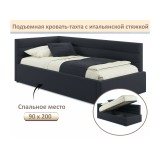 Мягкая кровать-тахта Aura 900 черная с подъемным механизмом купить
