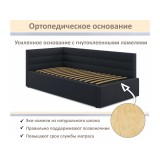 Мягкая кровать-тахта Aura 900 черная с подъемным механизмом от производителя