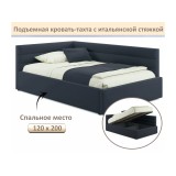 Мягкая кровать-тахта Aura 1200 черная с подъемным механизмом распродажа