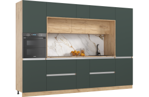 Кухня Модульная Карина ЛДСП, Дуб крафт золотой/Изумрудный