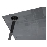 Smoke 120х80х75 clear gray / black Стол стеклянный купить