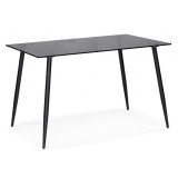Smoke 120х80х75 clear gray / black Стол стеклянный недорого