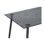 Smoke 120х80х75 clear gray / black Стол стеклянный от производителя