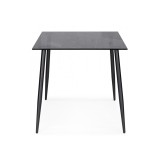 Smoke 120х80х75 clear gray / black Стол стеклянный недорого