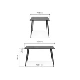 Smoke 120х80х75 clear gray / black Стол стеклянный купить