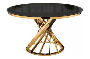 Кухонный стол Twist gold / black стеклянный