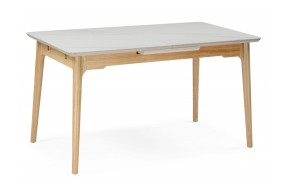 Кухонный стол Halmar 140(180)x80 белый спеченный камень / светлое дерево Керам