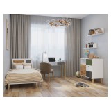 Комод 3 ящика с дверью СТОРИ, белый распродажа