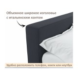 Мягкая кровать Skandi 1600 черная с подъемным механизмом распродажа