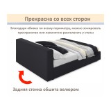Мягкая кровать Skandi 1600 черная с подъемным механизмом фото