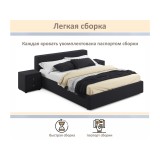 Мягкая кровать Skandi 1600 черная с подъемным механизмом недорого