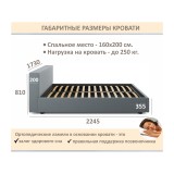 Мягкая кровать Skandi 1600 черная с подъемным механизмом купить