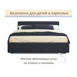 Мягкая кровать Skandi 1600 черная с подъемным механизмом от производителя