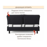 Мягкая кровать Bali 1600 черная c ортопедическим основанием распродажа