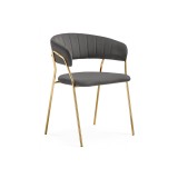 Kamelia 1 dark gray / gold Стул на металлокаркасе недорого