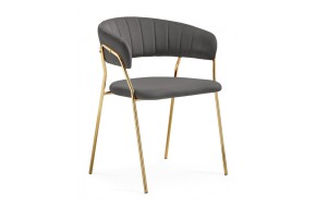 Стул Kamelia 1 dark gray / gold на металлокаркасе