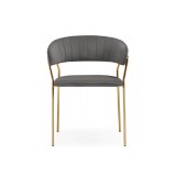 Kamelia 1 dark gray / gold Стул на металлокаркасе фото