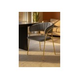 Kamelia 1 dark gray / gold Стул на металлокаркасе купить