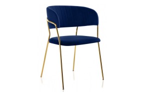 Стул Kamelia 1 dark blue / gold на металлокаркасе